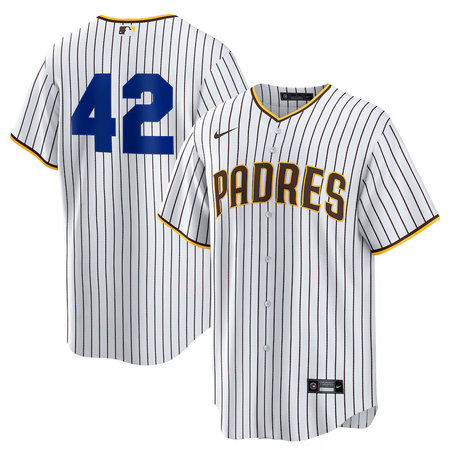 Men's San Diego Padres #42 Jackie Robinson Nike White Home 2025 Jackie Robinson Day Replica Jersey