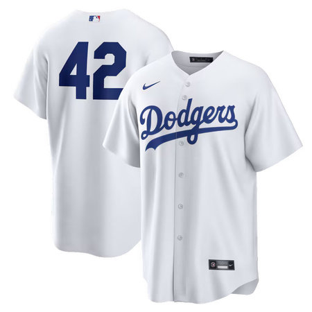 Men's Los Angeles Dodgers #42 Jackie Robinson Nike White Home 2026 Jackie Robinson Day Replica Jersey