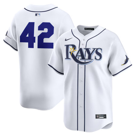 Men's Tampa Bay Rays #42 Jackie Robinson Nike White Home 2025 Jackie Robinson Day Limited Jersey