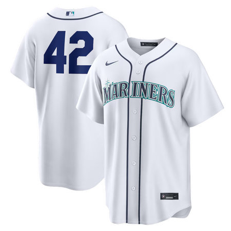 Men's Seattle Mariners #42 Jackie Robinson Nike White Home 2026 Jackie Robinson Day Replica Jersey
