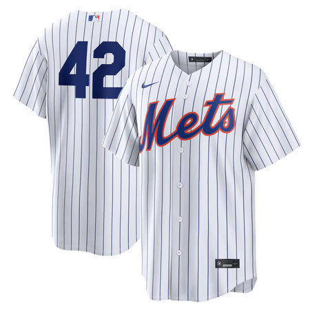 Men's New York Mets #42 Jackie Robinson Nike White Home 2026 Jackie Robinson Day Replica Jersey