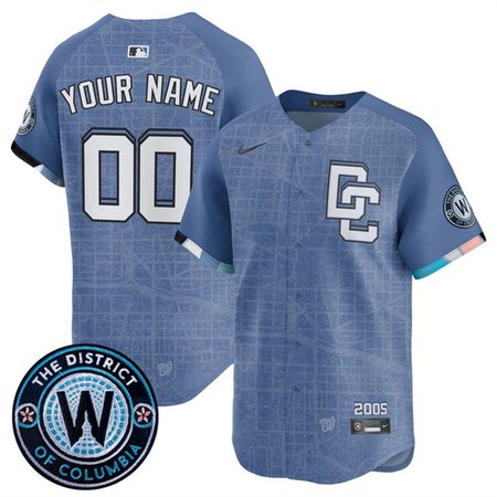 Men's Washington Nationals Custom Blue 2025 City Connect Limited Jersey