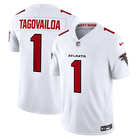 Men's Atlanta Falcons #1 Tua Tagovailoa Nike White Vapor F.U.S.E. Sewn Down Limited Jersey