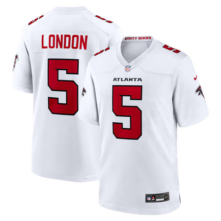 Men's Atlanta Falcons #5 Drake London Nike White Game Jersey