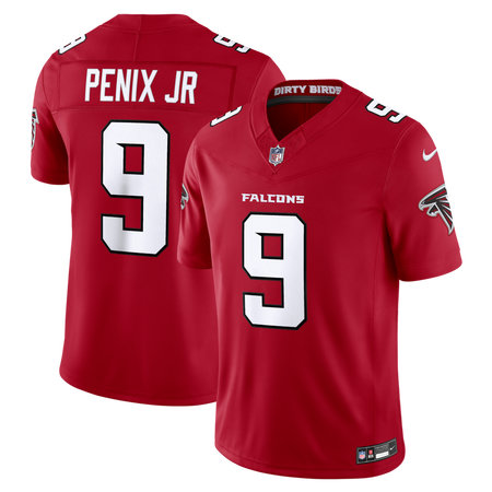 Men's Atlanta Falcons #9 Michael Penix Jr. Nike Red Vapor F.U.S.E. Sewn Down Limited Jersey