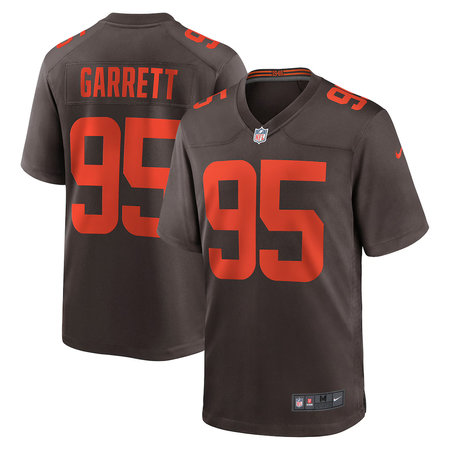 Men's Cleveland Browns #95 Myles Garrett Nike Brown Alpha Dawg Game Jersey
