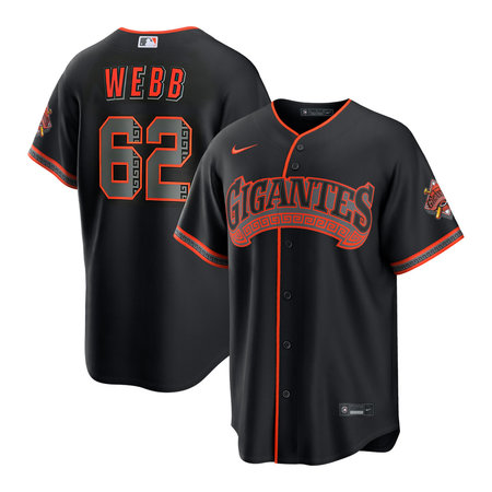 Men's San Francisco Giants #62 Logan Webb Nike Black Alternate Replica Jersey