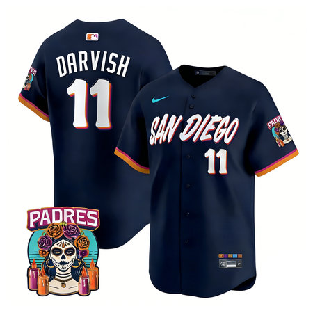 Men's San Diego Padres #11 Yu Darvish Navy 2026 City Connect Stitched Jersey