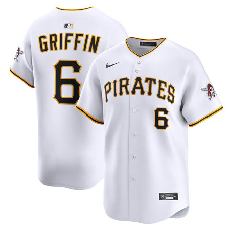 Men's Pittsburgh Pirates #6 Konnor Griffin Nike White Home Limited Jersey