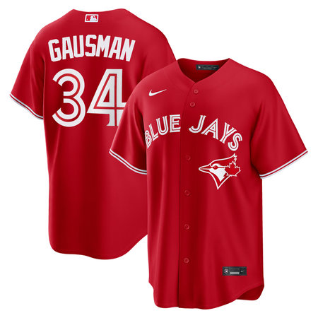 Men's Toronto Blue Jays #34 Kevin Gausman Nike Red Canada Day Replica Jersey