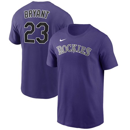 Men's Colorado Rockies #23 Kris Bryant Nike Purple Name & Number T-Shirt