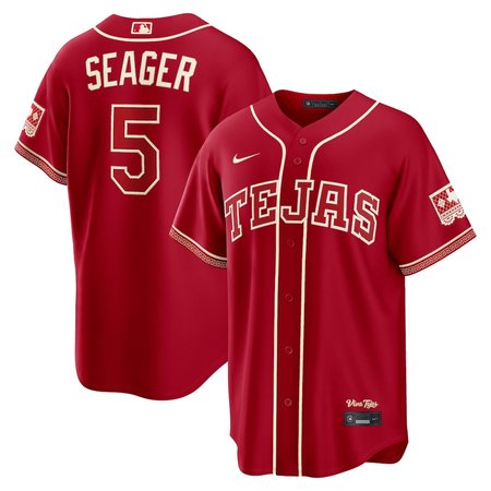 Men's Texas Rangers #5 Corey Seager Red 2026 City Connect Stitched Jersey