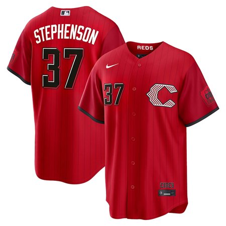 Men's Cincinnati Reds #37 Tyler Stephenson Red 2026 City Connect Stitched Jersey