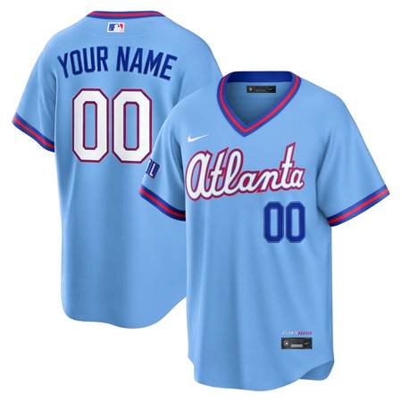 Men's Atlanta Braves Powder Blue 2026 City Connect Stitched Custom Jersey
