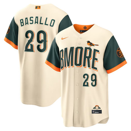Youth Baltimore Orioles #29 Samuel Basallo Nike Natural 2026 City Connect Stadium Jersey