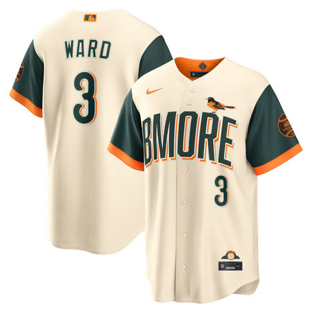 Men's Baltimore Orioles #3 Taylor Ward Nike Natural 2026 City Connect Stadium Jersey