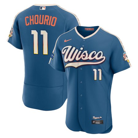 Youth Milwaukee Brewers #11 Jackson Chourio Nike Mineral Blue 2026 City Connect Authentic Sponsor Patch Jersey