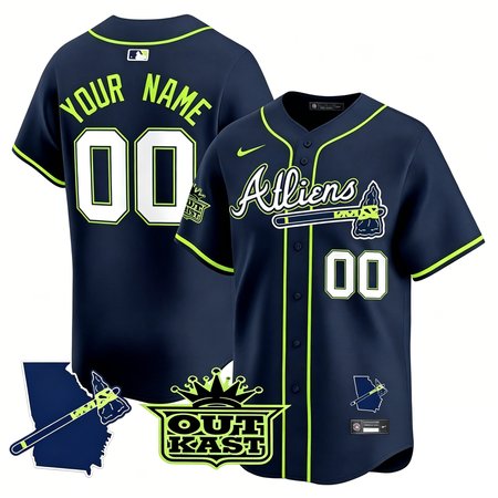 Men's Atlanta Braves Navy Atliens Vapor Premier Limited Custom Jersey