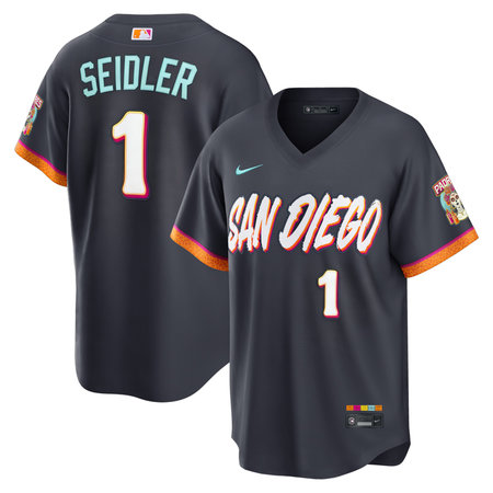 Men's San Diego Padres #1 Peter Seidler Nike Obsidian 2026 City Connect Stadium Jersey
