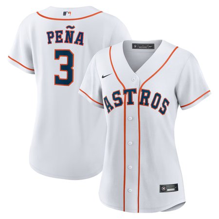 Women's Houston Astros #3 Jeremy Pena White Home Replica Jersey