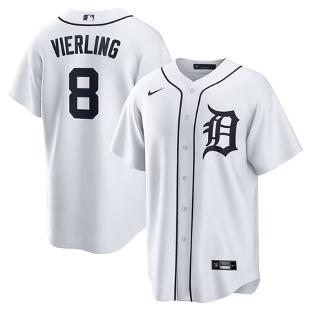 Men's Detroit Tigers #8 Matt Vierling Nike White Home Replica Jersey