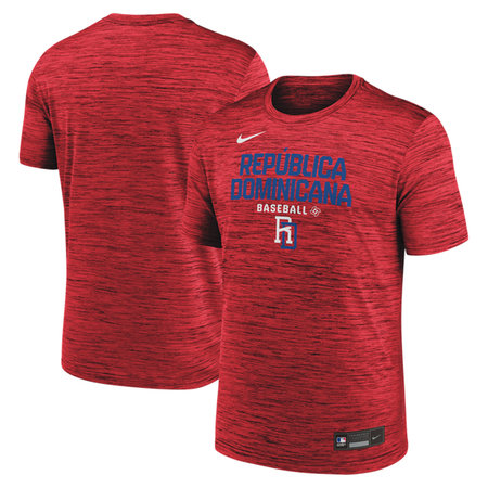 Men's Dominican Republic Baseball Red 2026 World Baseball Classic Wordmark T-Shirt