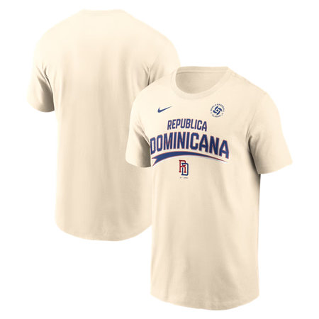 Men's Dominican Republic Baseball Cream 2026 World Baseball Classic Local T-Shirt