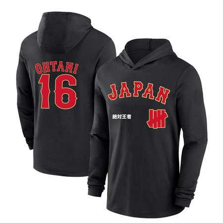 Men's Japan Baseball #16 Shohei Ohtani Black 2026 World Baseball Classic Club Hoodie