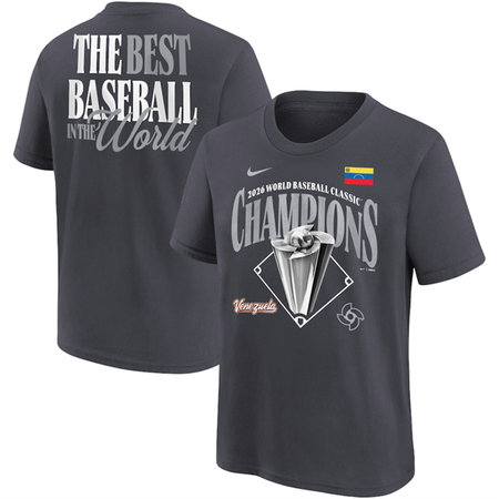 Men's Venezuela Baseball Charcoal 2026 World Baseball Classic Champions Locker Room T-Shirt