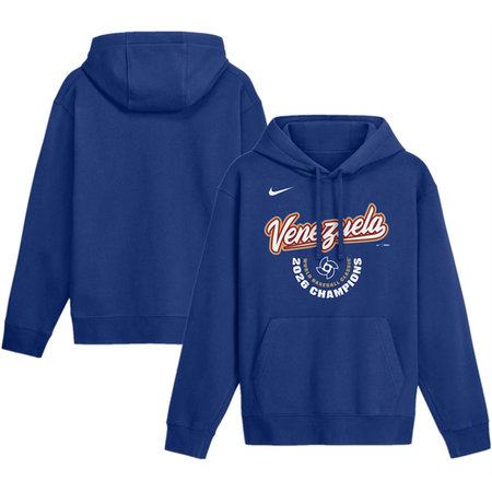 Men's Venezuela Baseball Royal 2026 World Baseball Classic Champions Arched Logo Hoodie