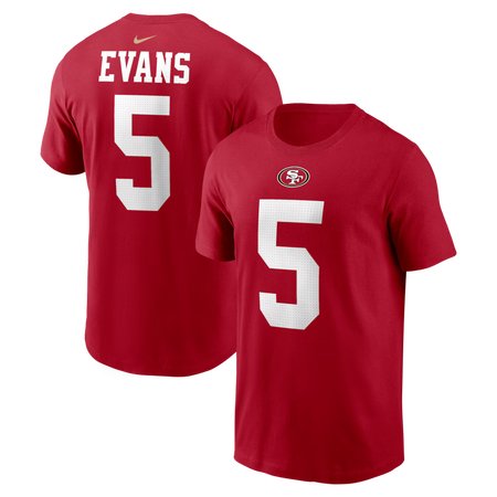 Men's San Francisco 49ers #5 Mike Evans Nike Scarlet Name & Number T-Shirt