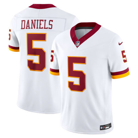 Men's Washington Commanders #5 Jayden Daniels Nike White Super Bowl Era Vapor F.U.S.E. Sewn Down Limited Jersey