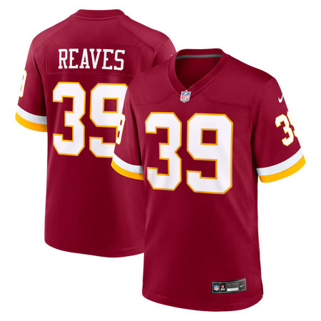 Men's Washington Commanders #39 Jeremy Reaves Nike Burgundy Game Jersey