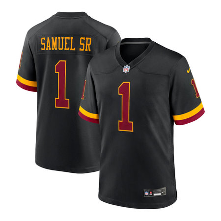 Men's Washington Commanders #1 Deebo Samuel Sr Nike Black Hail Raiser Alternate Retired Player Game Jersey