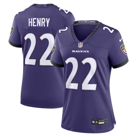 Women's Baltimore Ravens #22 Derrick Henry Nike Purple Team Game Jersey