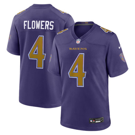 Youth Baltimore Ravens #4 Zay Flowers Nike Purple Alternate Game Jersey