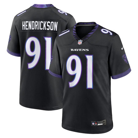 Youth Baltimore Ravens #91 Trey Hendrickson Nike Black Alternate Game Jersey