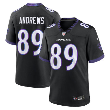 Men's Baltimore Ravens #89 Mark Andrews Nike Black Alternate Game Jersey