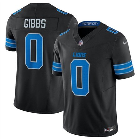 Youth Detroit Lions #0 Jahmyr Gibbs Black 2025 F.U.S.E. Vapor Limited Stitched Jersey