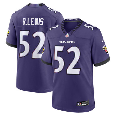 Men's Baltimore Ravens #52 Ray Lewis Nike Purple Team Retired Player Game Jersey