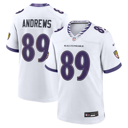 Youth Baltimore Ravens #89 Mark Andrews Nike White Game Jersey