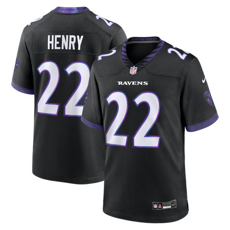 Men's Baltimore Ravens #22 Derrick Henry Nike Black Alternate Game Jersey