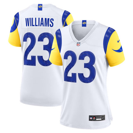 Women's Los Angeles Rams #23 Kyren Williams Nike White Game Jersey