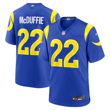 Men's Los Angeles Rams #22 Trent McDuffie Nike Royal Team Game Player Jersey