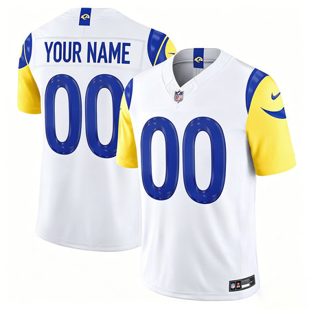Youth Los Angeles Rams Nike White Vapor F.U.S.E. Sewn Down Limited Custom Jersey