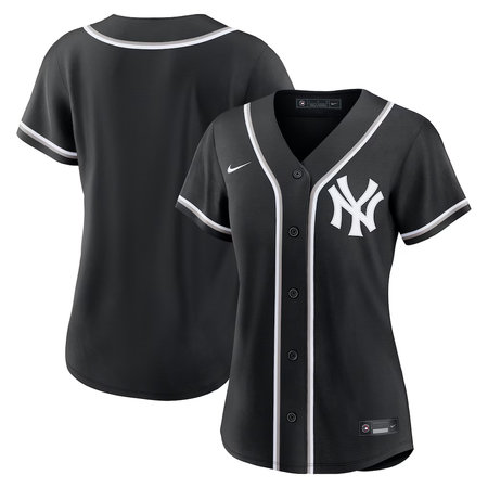 Women's New York Yankees Nike Fashion Replica Black Out Jersey