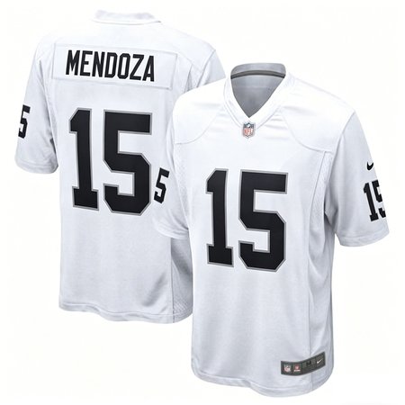 Men's Las Vegas Raiders #15 Fernando Mendoza White 2026 NFL Draft Game Jersey