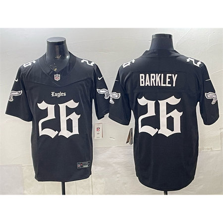 Youth Philadelphia Eagles #26 Saquon Barkley Black 2025 F.U.S.E. "Gothic Philly Edition" Vapor Limited Stitched Football Jersey