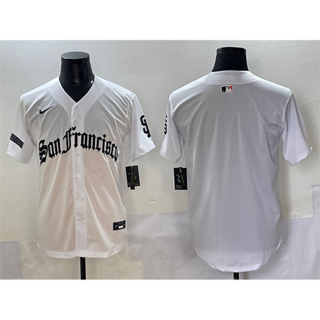 Men's San Francisco Giants White "Gothic Fog Edition" Vapor Premier Limited Stitched Baseball Jersey