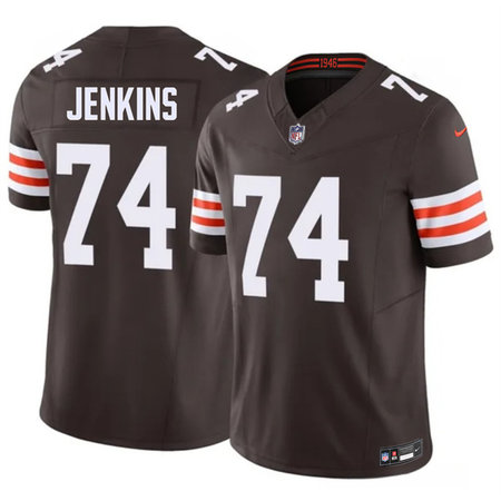 Men's Cleveland Browns #74 Elgton Jenkins Brown 2026 F.U.S.E. Vapor Limited Stitched Football Jersey